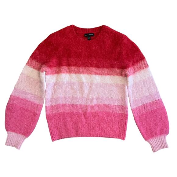 Banana Republic Sweater Womens XS Rainbow Ombre Stripe Alpaca Blend Red Pink - Picture 1 of 9